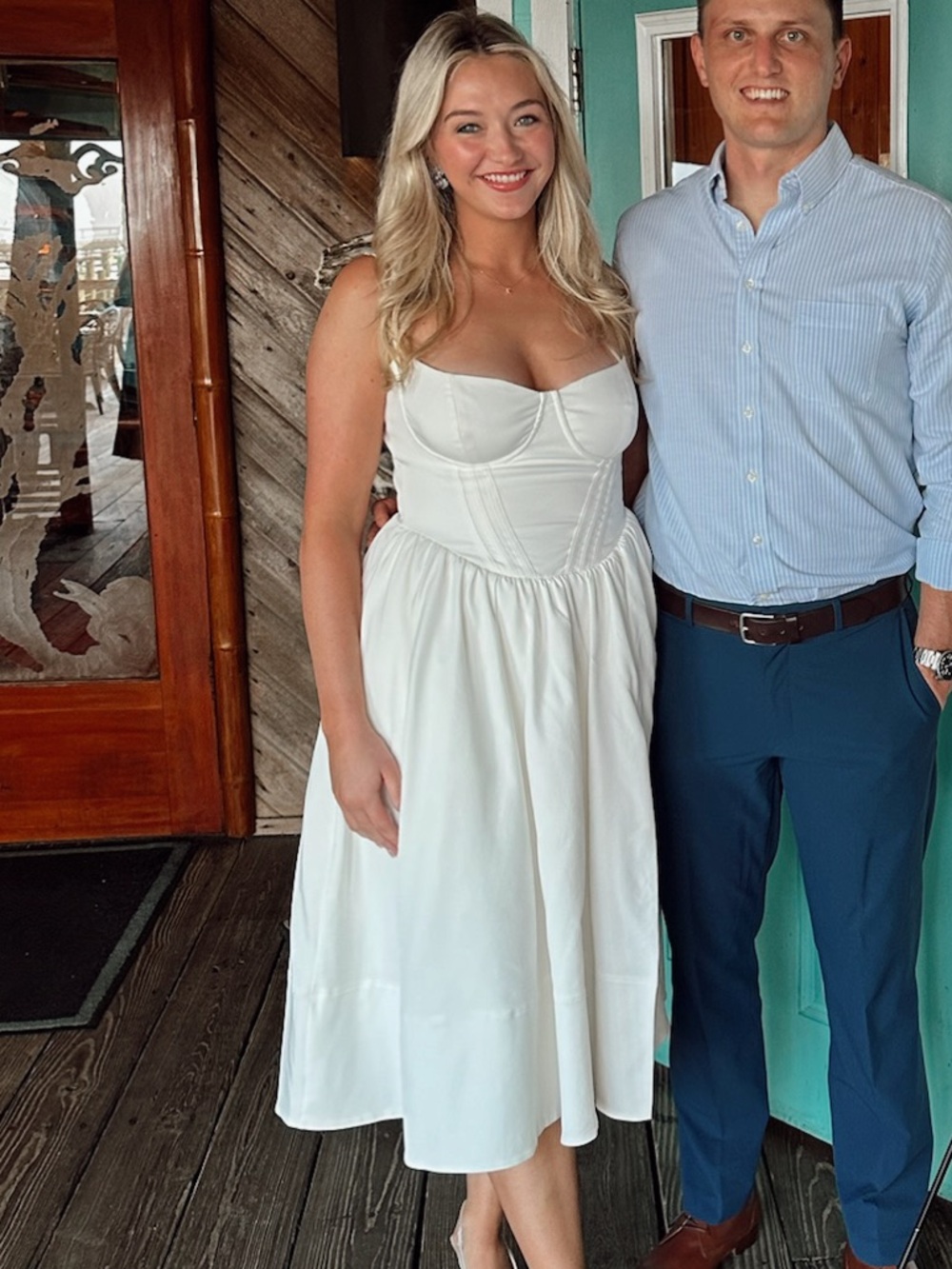 House of CB White Corset Midi Sundress